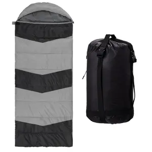 Rectangular Heated Sleeping Bag, Lightweight Sleeping Bag with Multi USB Powered Heating Pads, Waterproof Compact Envelope Sleeping Bag for Backpacking Hiking, Gray