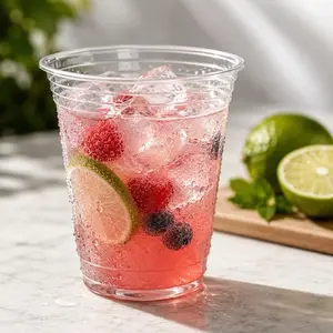 12 oz Disposable Clear Plastic Cups Durable, Resistant , Ice Coffee Parties,Bbq,events