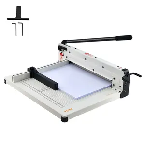 VEVOR Heavy Duty Paper Cutter, Summervibes,Summervibes, 17" Industrial Commercial Guillotine Paper Cutter for A3 Paper, 400 Sheet Capacity, Solid Steel Construction, Stack Paper Trimmer for Office Home School Shop, White