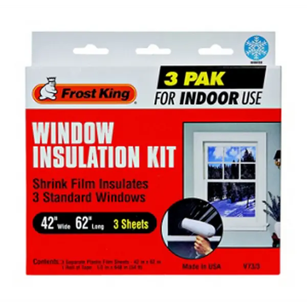 V73-3H Frost King Window Insulating Kit, Standard Size Shrink Film for Indoor Windows, Insulates Heat