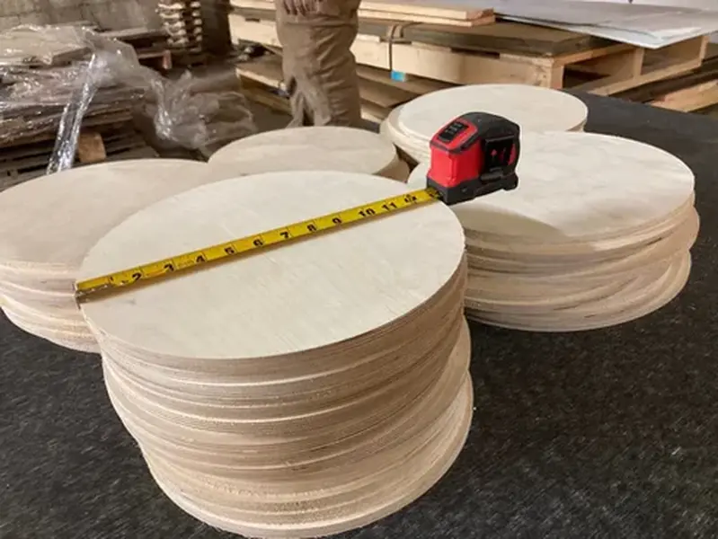 DIY Woodcraft Round Birch Plywood Cutouts - 0.5in Thick Hand-Checked Craft Pieces, Custom Hole Cutouts Option, 6/13/16in Sizes, Easy to Engrave, Ideal for Clocks, Centerpieces