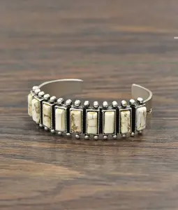 Finley White Cuff Bracelet