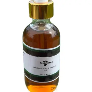 Haitian Pure Black Castor Oil – TrueRoots, 2 oz (64 ml), 100% Natirèl Lwil Maskreti
