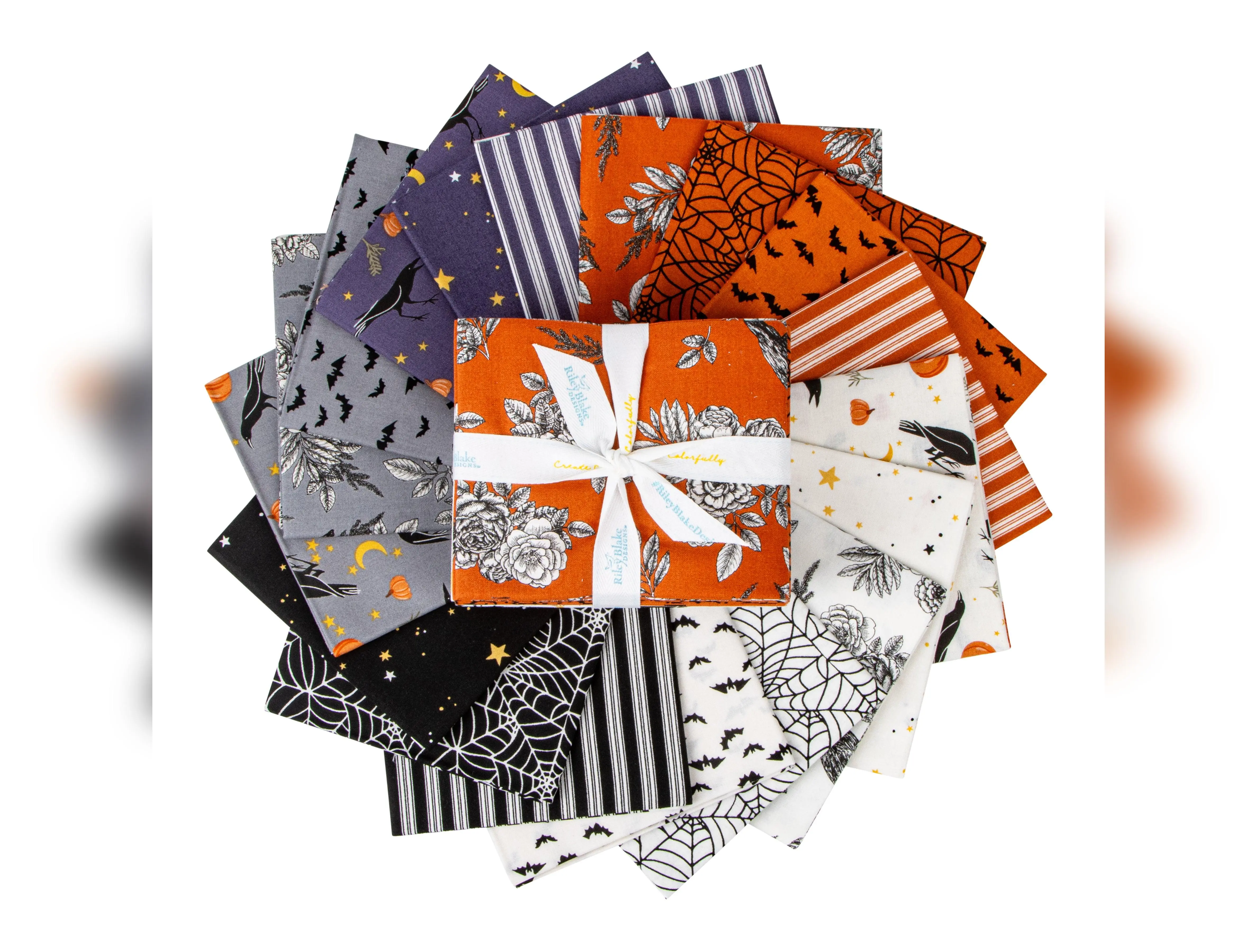 Sophisticated Halloween | Fat Quarter Bundle by My Mind's Eye for Riley Blake | 24 pcs