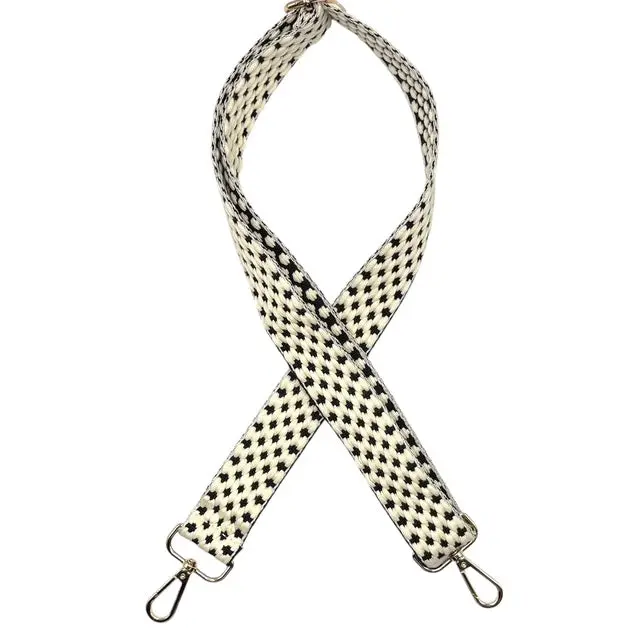 Black and White Stadium Bag Strap