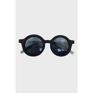 retro round sunglasses || black
