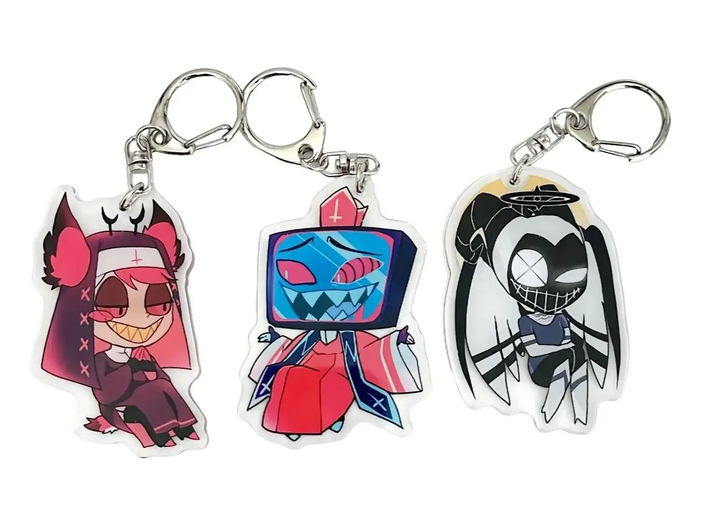 Hazbin hotel charms- Nun Alastor, Priest Vox, Lute