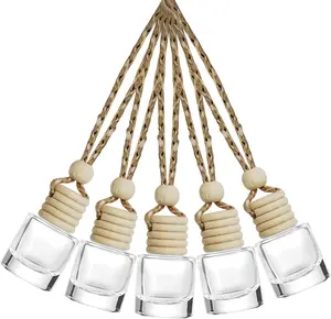 ESEWALAS 5 count Hanging  Air Freshener, Empty Glass Perfume Bottlespendant Bottle, Air Freshener Pendant