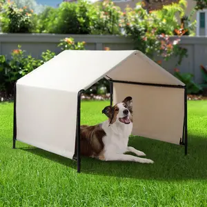 Dog Shade Shelter Outdoor Tent For Dogs, 4'x4'x3' Waterproof Roof Outside Sun Rain Canopy Pet House With Ground Nails