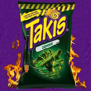 Takis Zombie Limited Edition - Spicy and Tangy Snack Flavor with Cucumber & Habanero, Bold Green Color, No Warranty, Suitable for All Ages - Dry