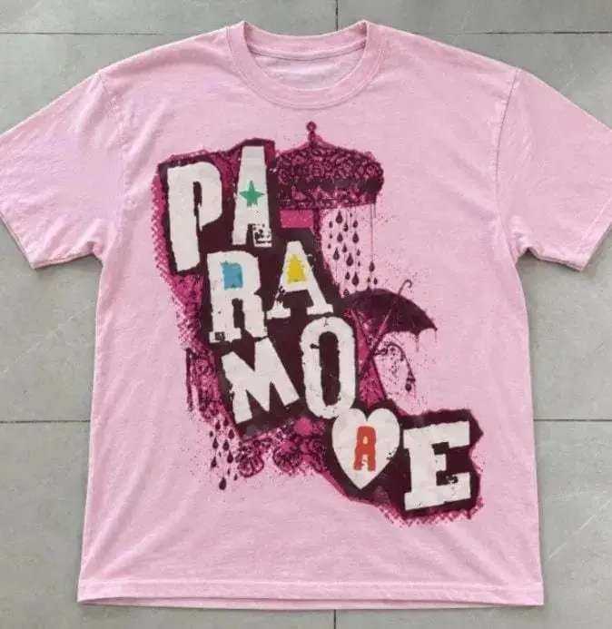 Pink Band Print Tee - Umbrella Emo Pop Punk Shirt