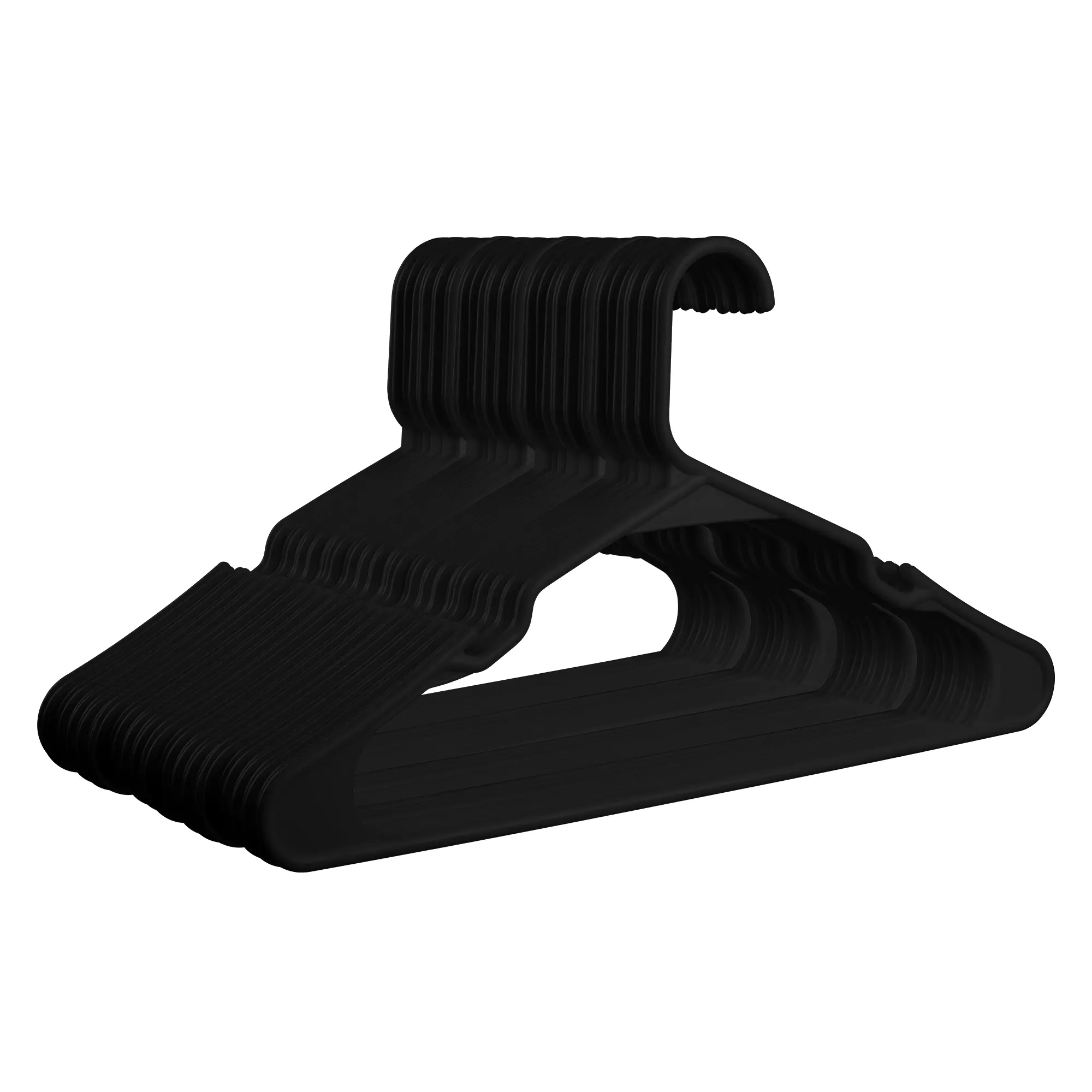 100-Pack Plastic Hangers - Standard Thick Sturdy Closet Organizer Hangers, Traditional Durable Design with Shoulder Grooves, Extra Slim Bulk Pack Cost-Effective Home Organizer Solution