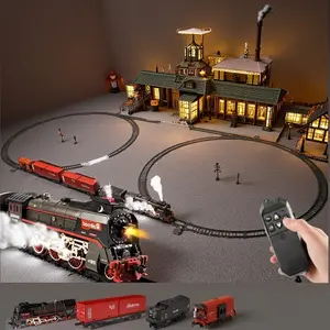 Magical Steam Train Kit 🚂 |   3D Smoke Control + Real Tracks! STEM Toy for Kids & Adults |   Choo-Choo Whistle & LED Show ✨ |   Remote-Free Sensory Play! 3+ boy 4-7 8-12 year girl toy  gifts