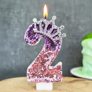 1pcs Number birthday candles that change color, princess crown cake toppers, suitable for birthdays, weddings, or party celebrations, festive events, and party supplies, Cake Decorating Supplies. Perfect for DIY cake decoration and party celebrations.