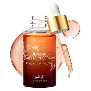 Brightening Saffron Serum with Tumeric & Niacinamide 30 mL, for Even Skin Tone and Radiant Complexion, Dark Spot Serum Vitamin C Alternative, Glow Facial Serum Anti Aging Skincare Tightening Treatment, Pores removal Glass Skin