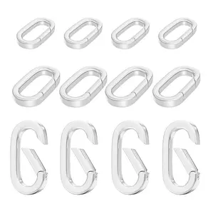 12Pack Carabiner Clip Pendant Clasp for Jewelry Making,18K Gold and Silver Necklace Clasp and Closures Jewelry Carabiner Charm Clasp for Necklace