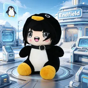 Arknights: Endfield Penguin Administrator Plush Toy, Cute Goo Goo Ga Ga Anime Plushie, Soft Stuffed Doll, Adorable Black & White Penguin Girl Plush, Perfect Gift for Fans, Kawaii Room Decor, Stuffed Animals, Cute Animal Design