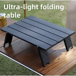 Outdoor ultra-light, portable, Compact aluminum alloy folding table black, wear-resistant and corrosion-resistant, sturdy tent camping table, ultra-small and easy to store leisure table, coffee table, tea table