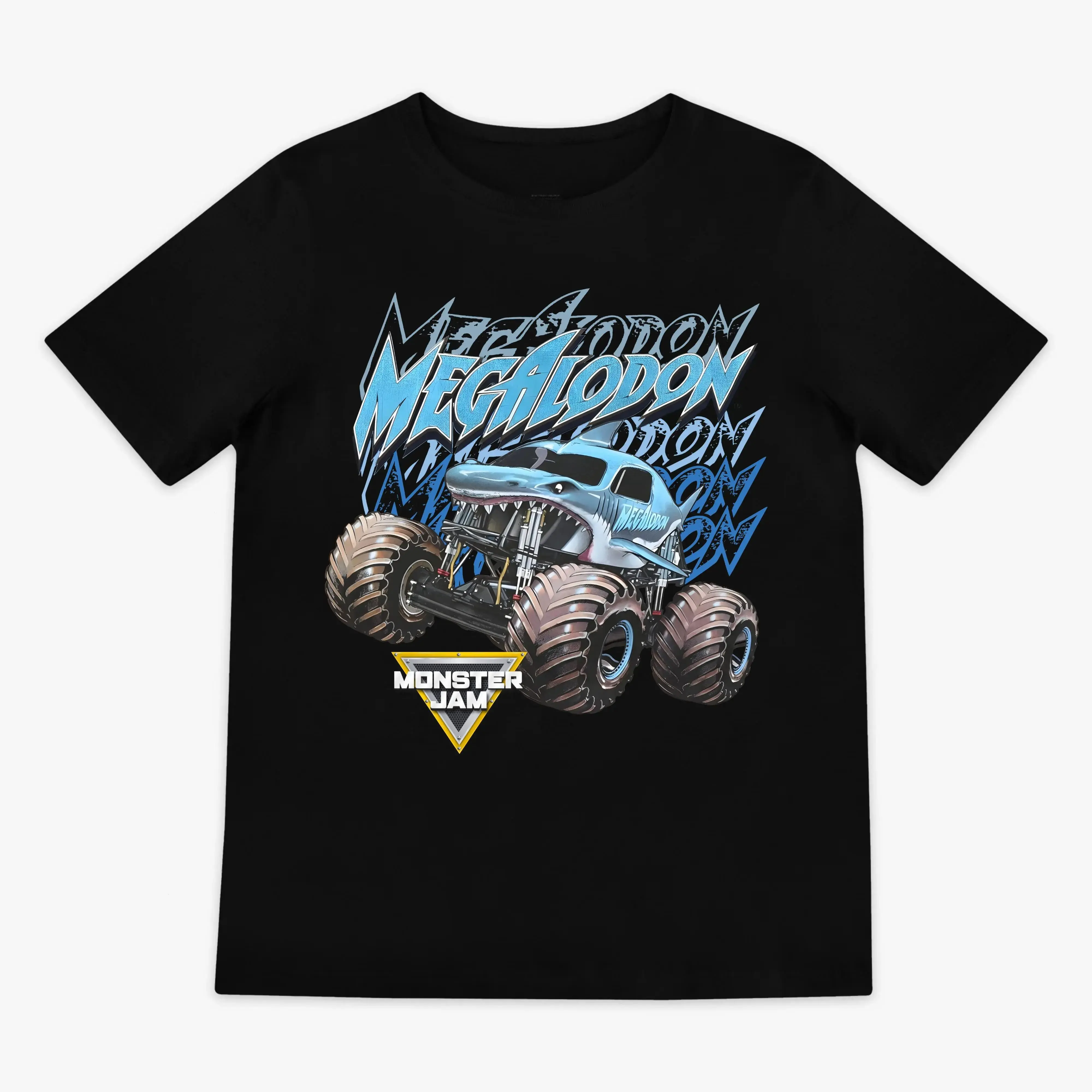 Youth and Adult Megalodon Monster Truck Graphic T-Shirt, Shark Monster Truck Racing Fan Shirt, Off Road Truck Tee, Joy Cotton Chic, USA-Made & Printed Apparel	