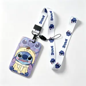 DISNEY Stitch Card Holder with Lanyard – Cute Cartoon Design for Easy Access and Secure Storage, Fun and Playful Touch for Card Carrying