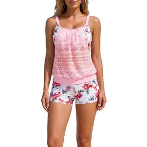Flowy Tankini Swim Set for Tummy Control! This buttery soft swimsuits 2 piece gives a snatch look. Perfect apron belly swimsuits for curvy girls. Ditch the boring one piece swimsuit for this stretchy bathing suit women set 2026!