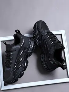 High-Quality Men's Casual Athletic Shoes, Comfortable Sporty Laces, Outdoor Men's Shoes, Medium Width, All Seasons, Textile Upper, PVC Sole, Sneaker