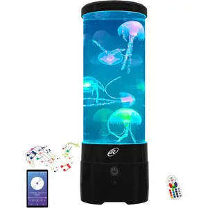 LED Sensory Jellyfish Aquarium Lamp with  Speaker and Color Changing Light Effects. Majestic and Standing Tall at 12 Inches! Medium (12 Inches Tall)