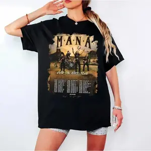 Mana Band 2025 Tour Shirt, Vivir Sin Aire Graphic Tee, Unisex Vintage Rock T-Shirt, Comfortable Soft Oversized Top