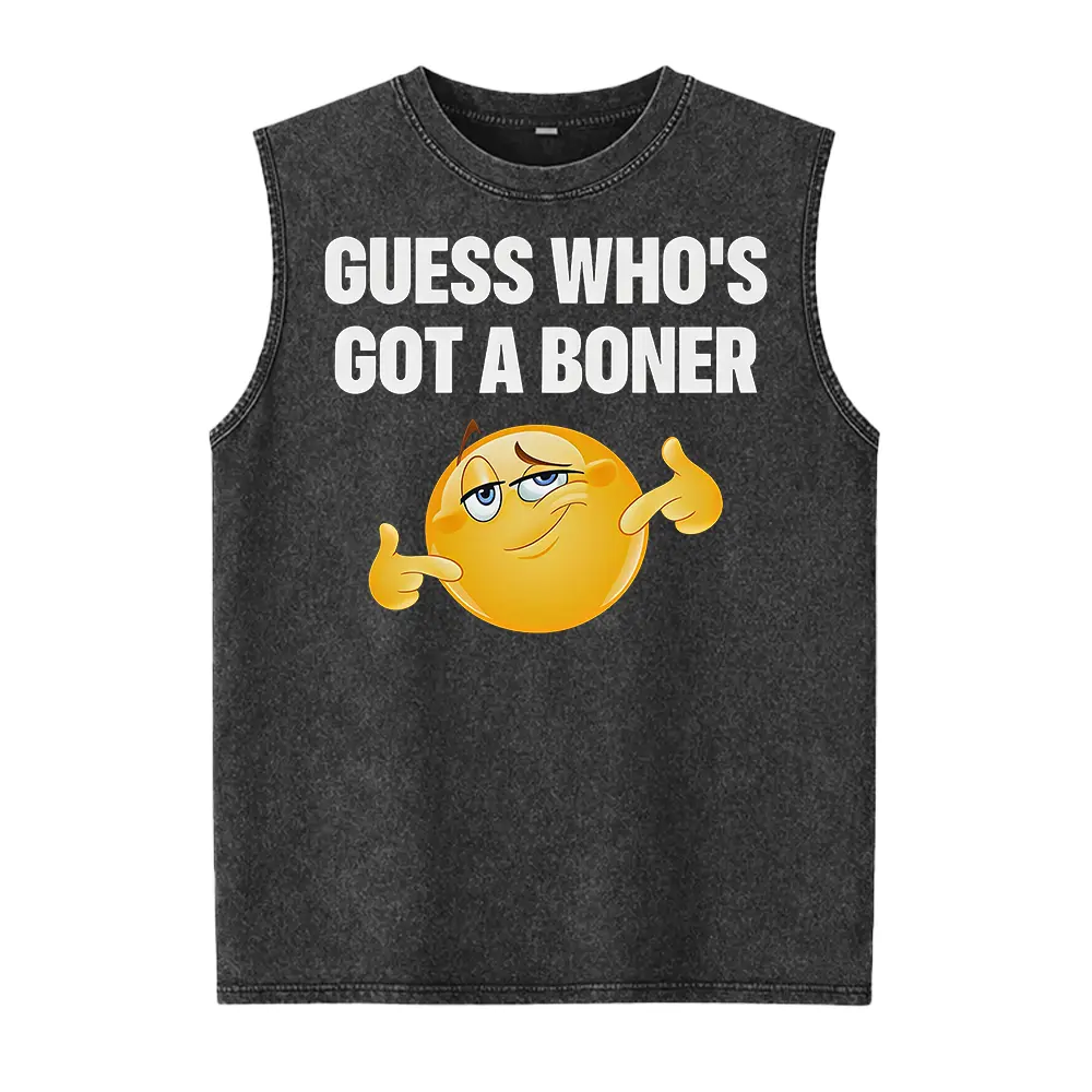 Guess Who's Got Washed Vest Unisex Short Sleeve Washed Vest Streetwear Casual Graphic Tee, Meme Statement Wear Shirt for Top Men and Women, Gift Shirt, Funny Statement Shirt Made In USA