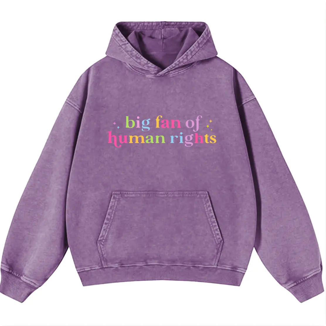 Sunland Women's Acid Wash Hoodie - "My Own Utopia" Print, Oversized Loose Fitted, Polyester-Cotton Fabric, Vintage Winter Warm Streetwear Casual Tunic
