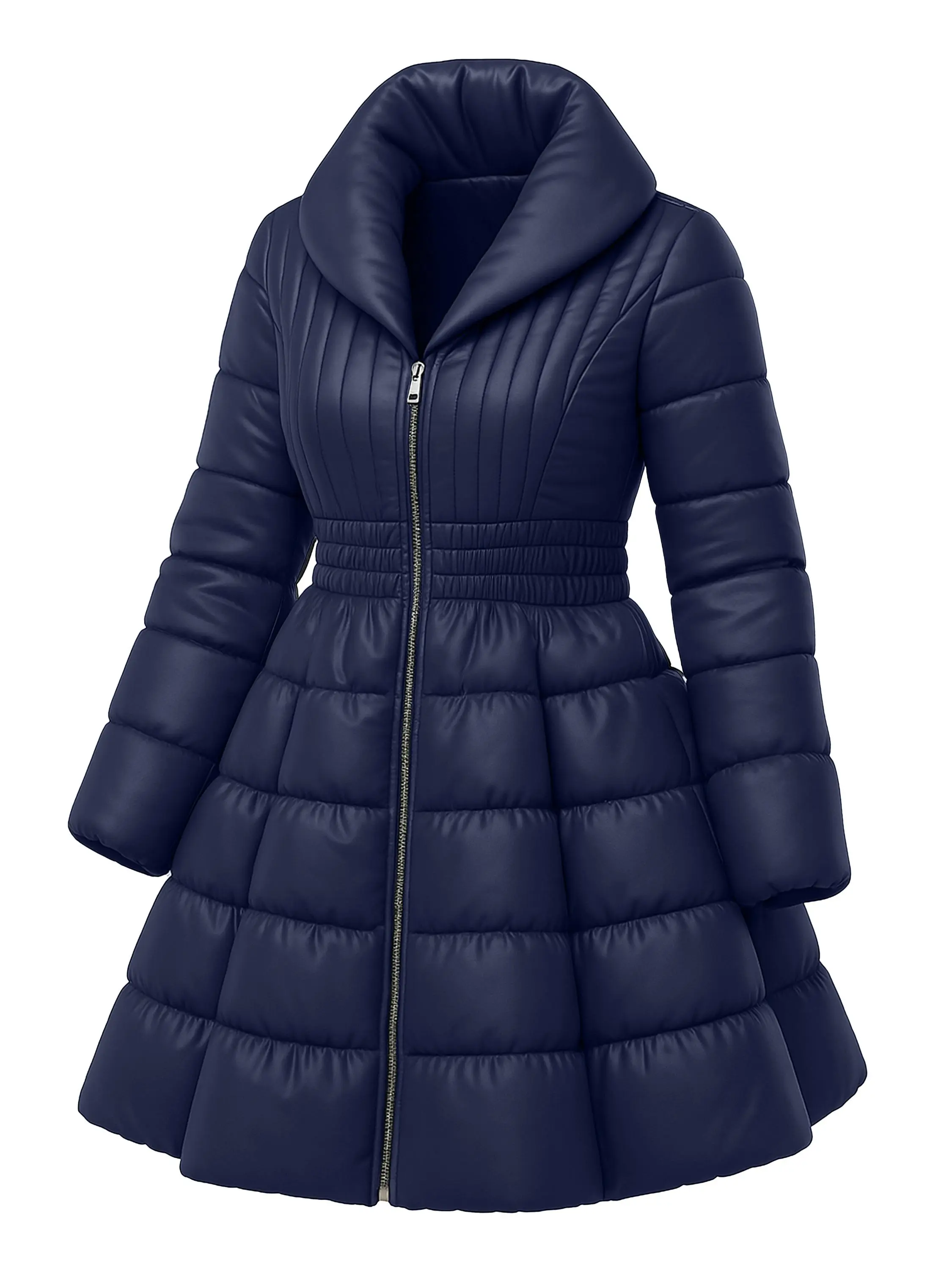 URBAN BUCK Premium Lightweight Puffer Jacket Womens - Water-Repellant Quilted Down Insulated Flare Womens Winter Jackets