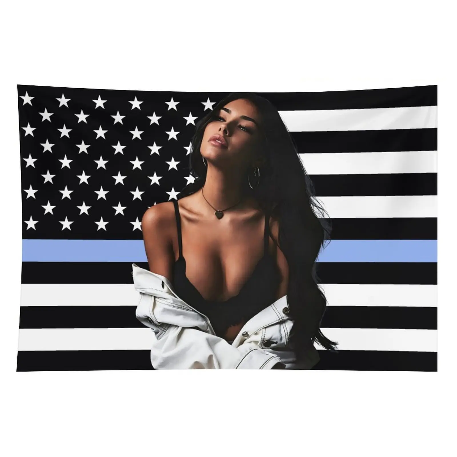 Madison Music Beer American Flag Art Tapestry - 1pc 60x40in Soft Flannelette Decorative Room Art, Modern Stars and Stripes & Starry Sky Patterns, Indoor Dorm Room Decor for College Students