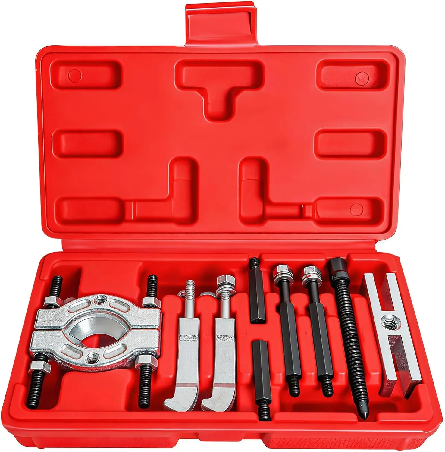 9PCS Heavy Duty Bearing Separator Puller Kit Set for Cars/Motorcycles, Portable Wheel Bearing Removal Tool with ABS Storage Case, Default