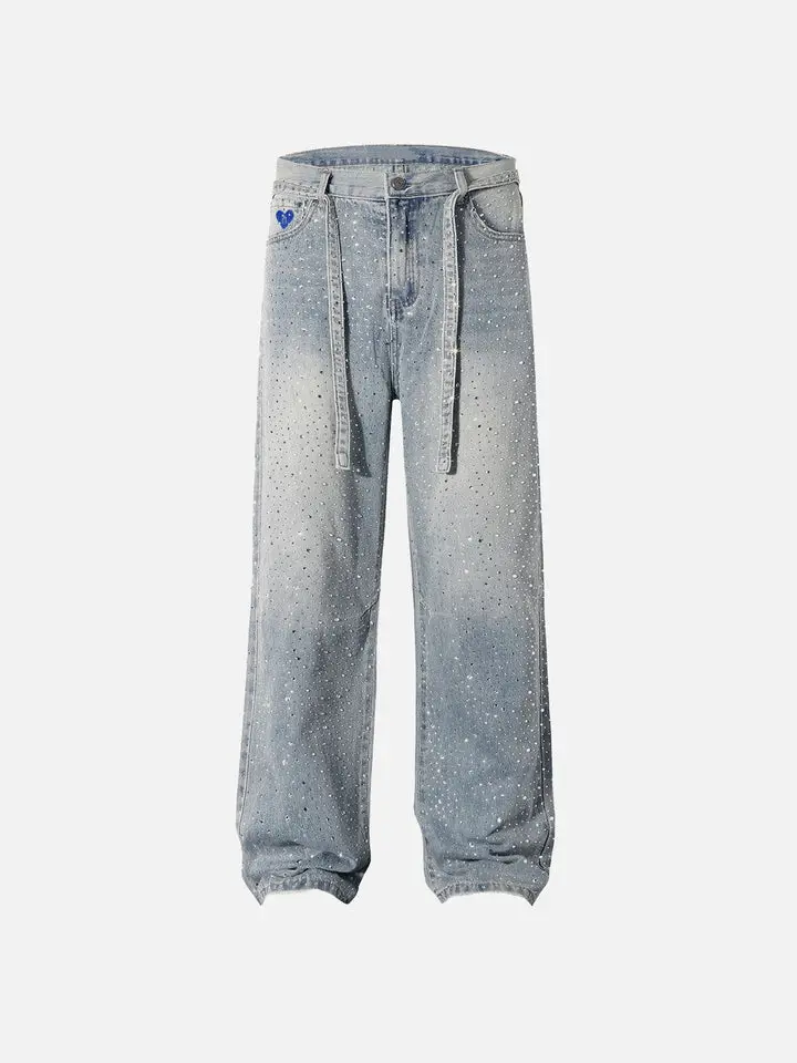 rhinestone pants baggy - TikTok Shop