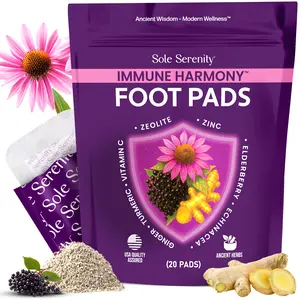 Sole Serenity Immune Harmony Foot Pads with Vitamin C, Elderberry, Echinacea, Ginger & Zinc -Herbal Wellness for Overall Body Balance (20 Pads)