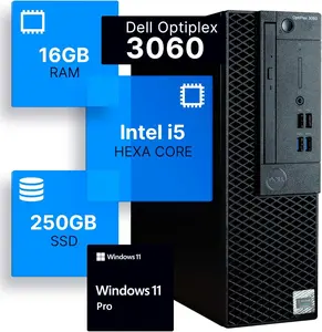 Dell Optiplex 3060 Desktop Computer | Intel i5-8500 (3.2) | 16GB DDR4 RAM | 250GB SSD Solid State | Windows 11 Professional | Home or Office PC (Renewed)