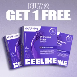 CEELIKE Purple Teeth Whitening Strips (Buy 2 Get 1 Free) – nHAP Whitening, Peroxide-Free, Non-Sensitive, Safe for Enamel