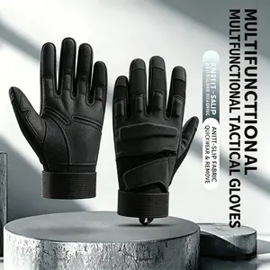 Tactical Full-Finger Gloves with Anti-Slip Palm & Impact Protection, Breathable & Durable Fabric, Adjustable Wrist Strap, Touchscreen Compatible, Ideal for Outdoor Sports, Cycling, Hiking, Training and Daily Activities, Workout Accessories