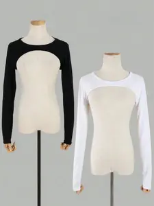 Women's Long Sleeve Wool Sweater UV Protection, Ideal for Golf, Cycling, Travel, Festivals, Outdoor Activities, Compression Wear