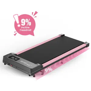 【9% Incline】 Walking Pad,Treadmill with 9%Incline for Home Office, 2.5HP Portable Under Desk Treadmill with 265 Lbs Capacity,Remote Control, Led Display