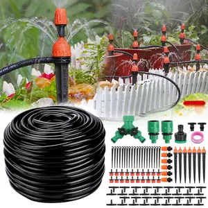 130ft/40m Drip Irrigation System Garden Plant Self Watering Micro Sprinkler Kit Watering Tool for Lawns, Flower Beds, Farms, and Gardens - Efficient Plant Drip Irrigation System with Durable Flexible Hose