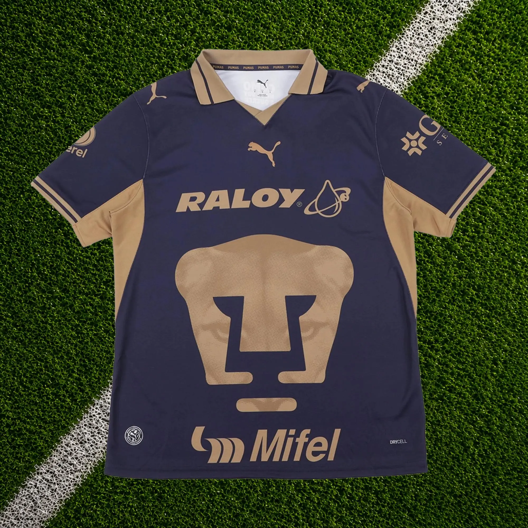 Dark Blue Pumas UNAM Home Soccer Shirt 26-27, Mexico Game Day Sports Top, Quick-Dry Short Sleeve Soccer Jersey for Liga MX Fan, Full Size S-5XL