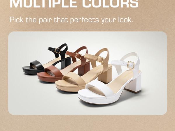DREAM PAIRS Women's Platform Heels Block Chunky Open Toe Ankle Strap Heel Fashion Wedding Party Dress Sandals Shoes  Girl Summer Flatform Pu Parent Footwear comfy  sandals,summervibes