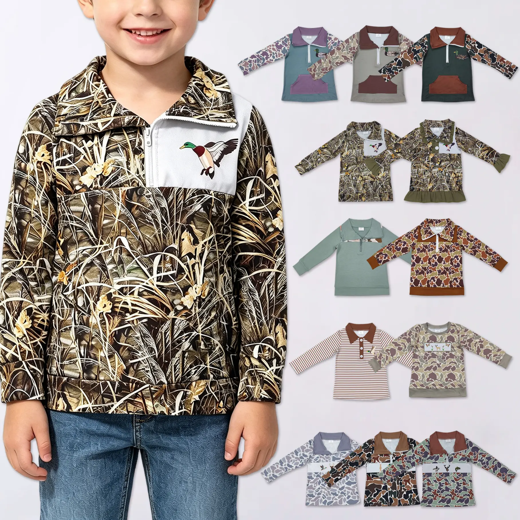Camouflage Duck Print kids Sweatshirts