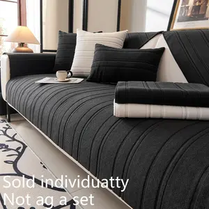 Solid Color Sofa Cover, Elastic Sofa Slipcover, 1 Count Reusable Non-slip Sofa Cushion Cover, Machine Washable Sofa Seat Cover, Home Decor Supplies