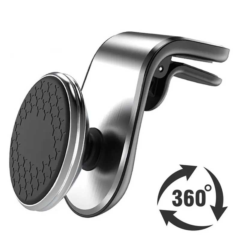 Universal Magnetic Vent Clip Car Phone Holder - Adjustable Mount, 360° Rotatable, 360 Degree Rotatable, ABS PC Magnet Accessory for Vehicle GPS Support
