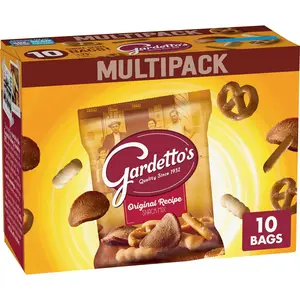 Original Recipe Food Snack Mix - Crunchy Breadsticks, Pretzels, Roasted Rye Chips - Kosher, 10 Individually Wrapped Single-Serve Bags, 17.5 oz Bulk Multipack for Parties & Families