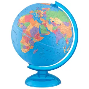 Replogle Adventurer 12" Kids World Globe Made in USA Raised Relief Blue Ocean Desk Globe Educational Gift for Home & School
