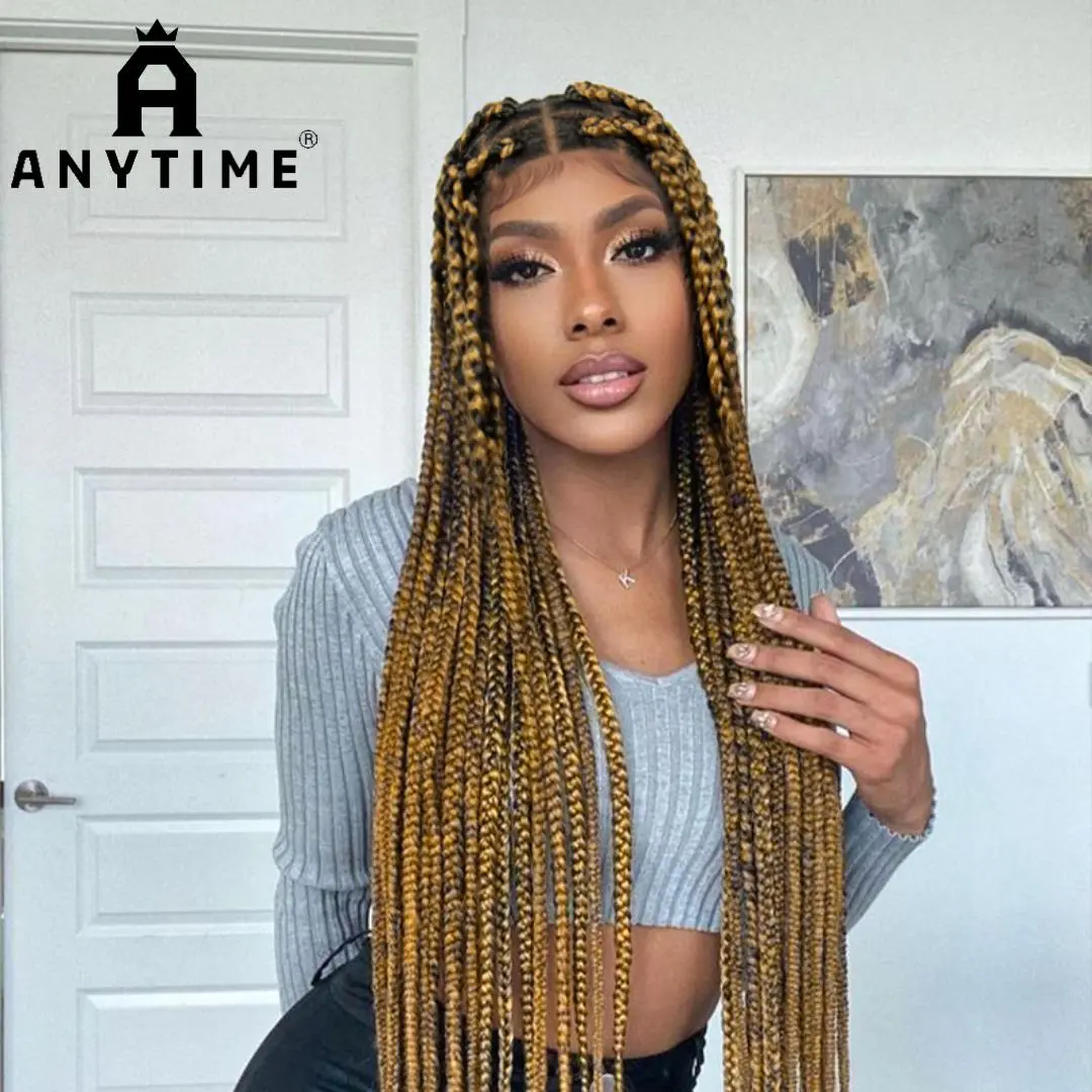 Anytime Wig 36 Inches/90 cm Full Lace Braided Wig – Elegant synthetic crochet box wig for women with knotless box braids – High-quality lace braiding wig, full lace wig | Elegant braided style | High-quality braiding hair
