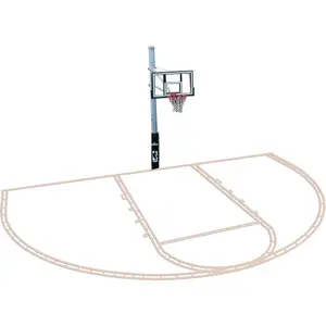 Basketball Court Marking Stencil Kit for Concrete Driveway to Paint Court Lines Half Court High School Regulation Size 39.6' x 21'